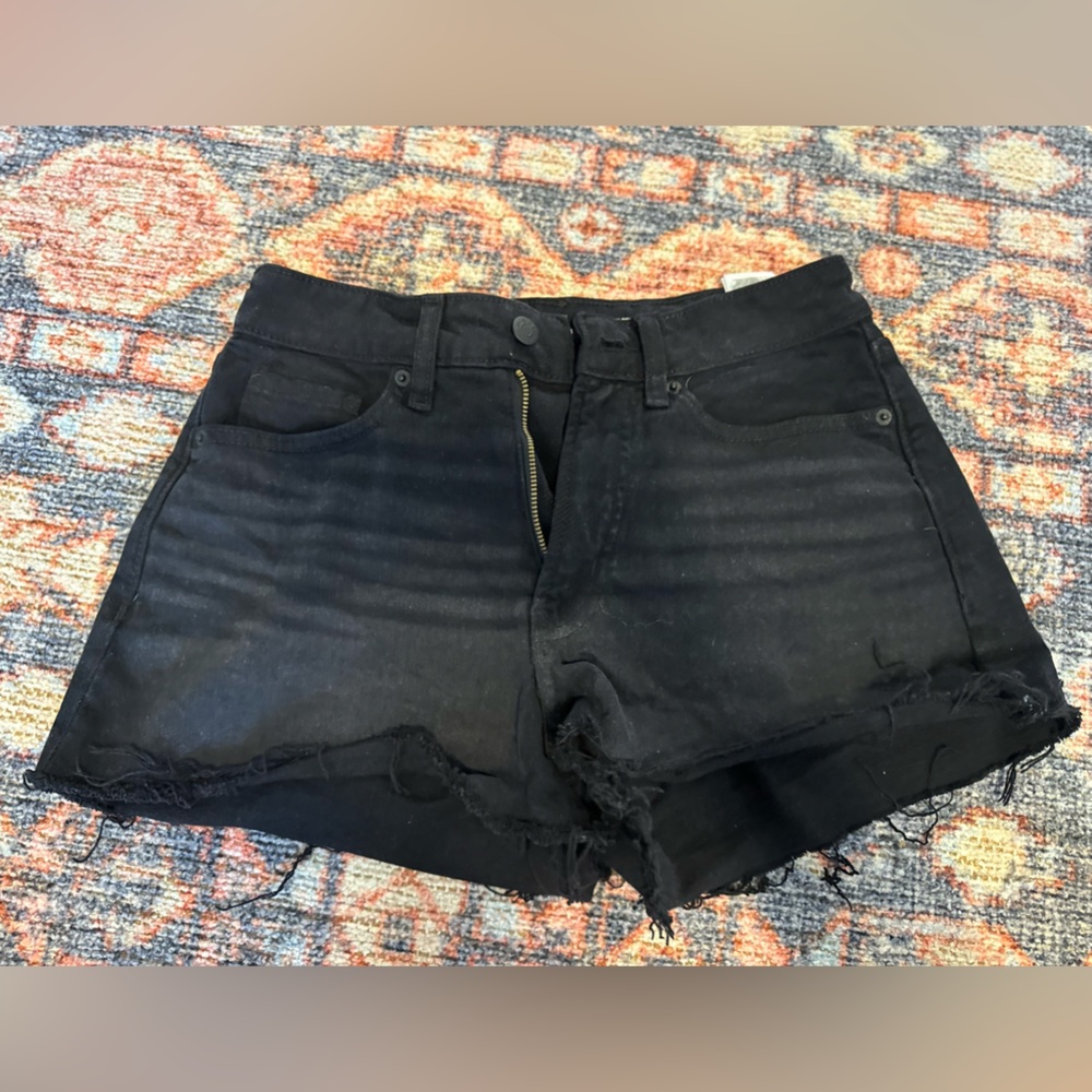 old navy black high rise jean shorts size 4
